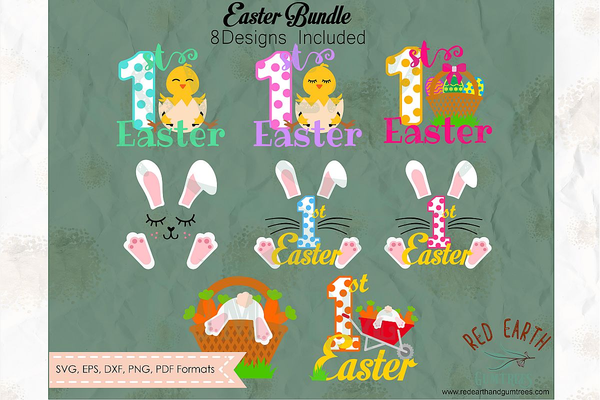 Easter bundle, Easter rabbits, bunny cut file in SVG format example image 1