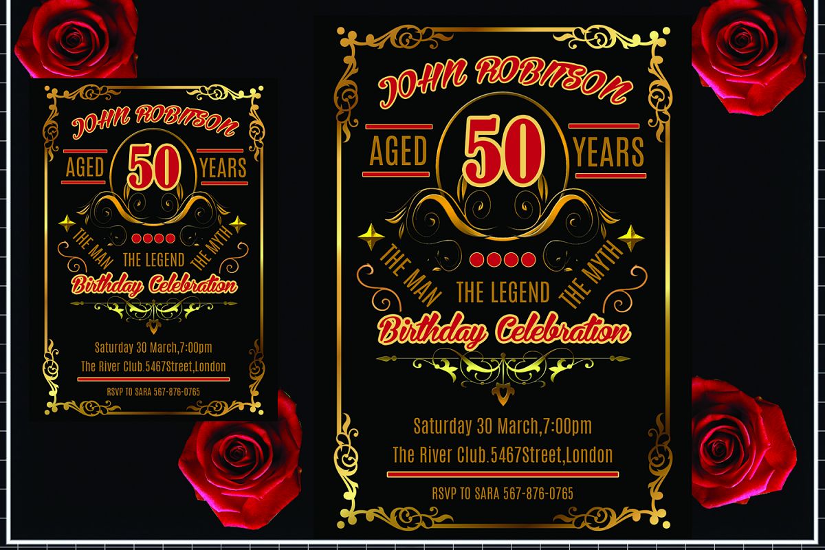 Vintage Birthday Invitation Card example image 1
