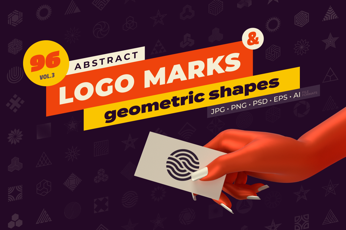 96 Abstract logo marks & geometric shapes collection example image 1
