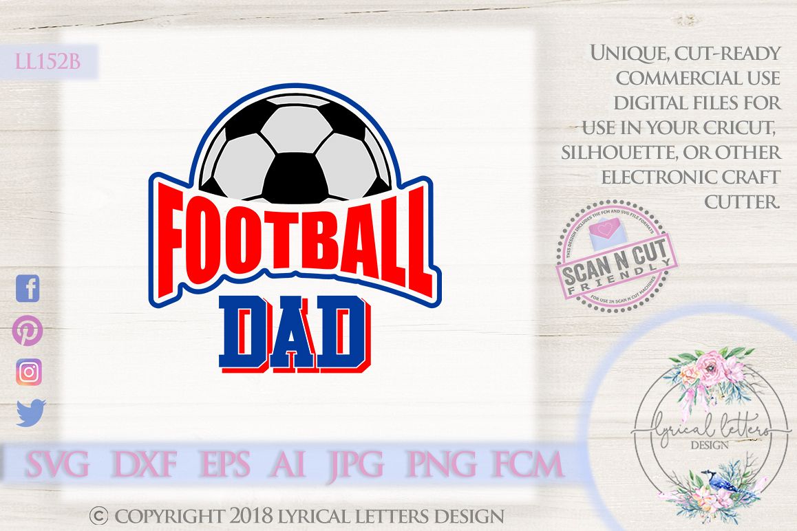 Football Dad UK British Football SVG DXF Cut File LL152B example image 1