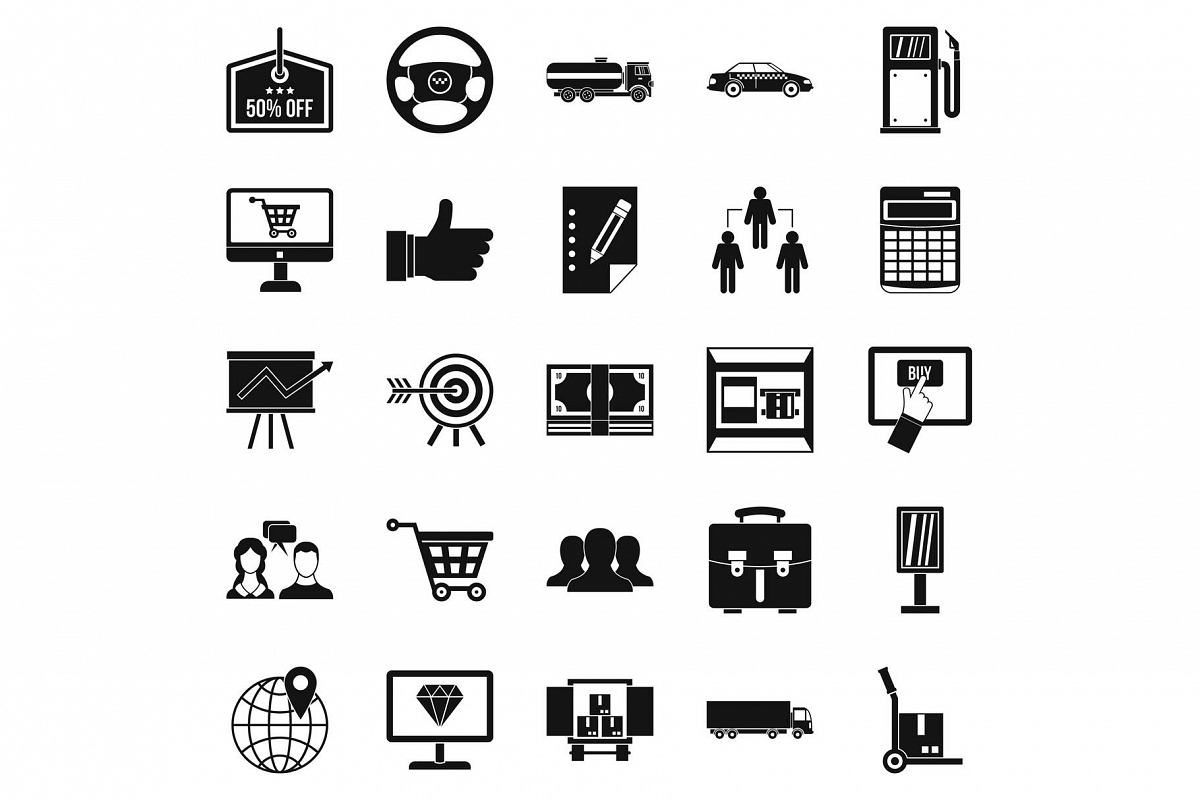 Waste of money icons set, simple style example image 1