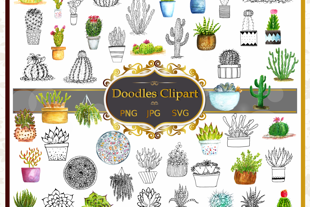 Cactus Vector Clipart Collection example image 1