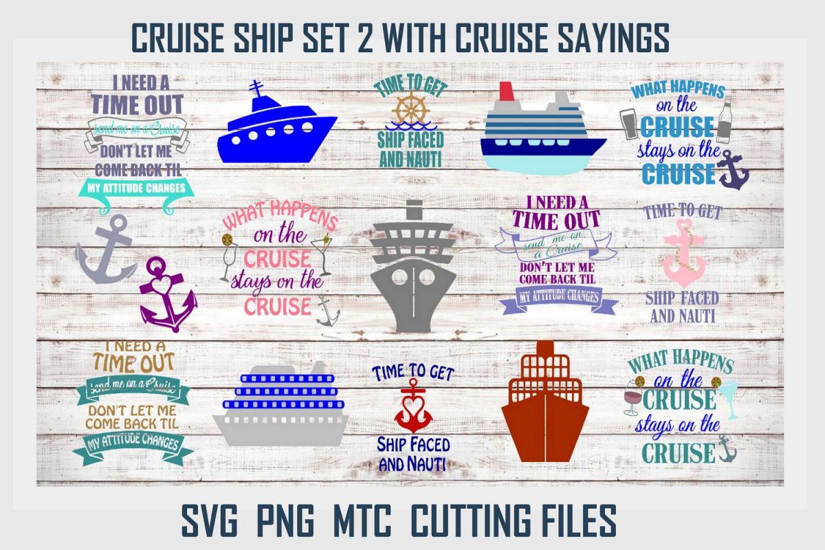 Cruise Ship Set 02 Cruise Sayings Bundle SVG Cut File