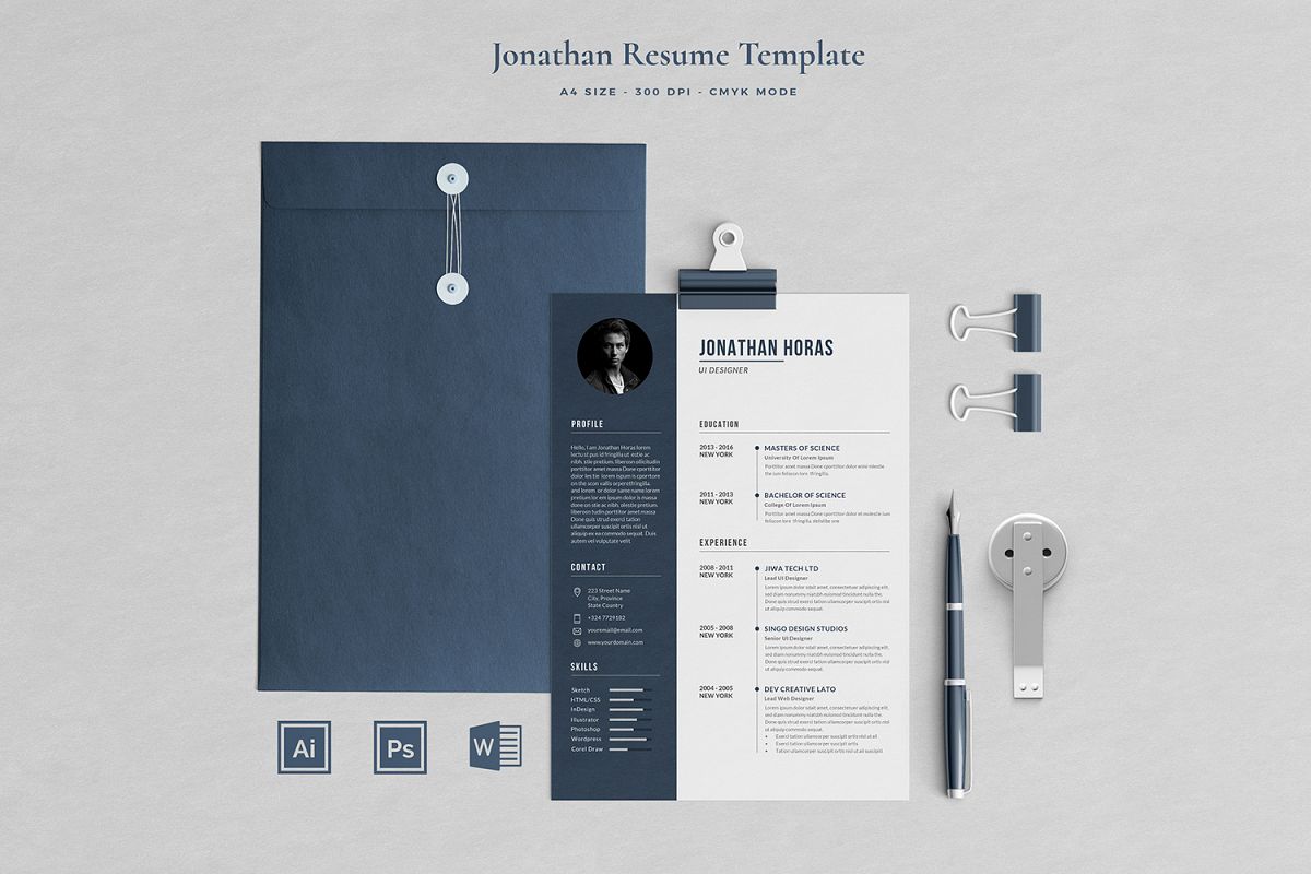 Jonathan Resume with Cover Letter Professional Template example image 1