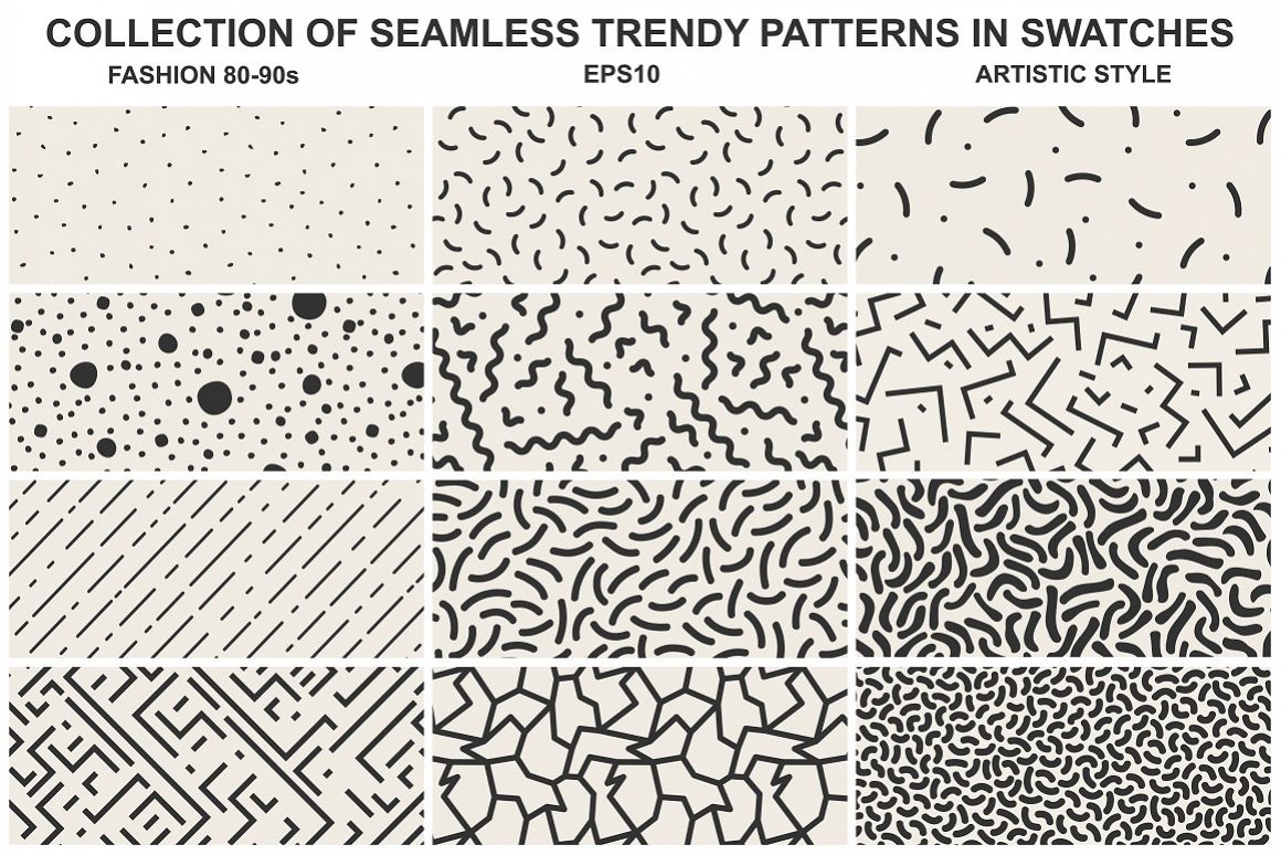 Memphis seamless patterns vol 1 example image 1