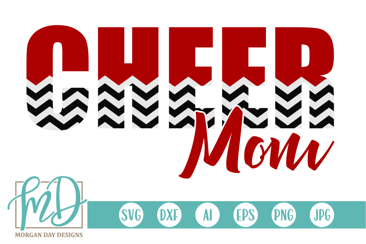 Cheer Mom - Cheerleader SVG, DXF, AI, EPS, PNG, JPEG example image 1