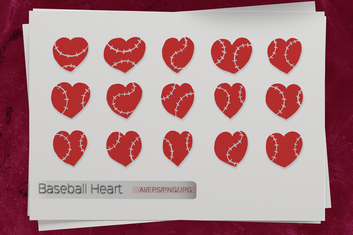 Baseball Heart. Sport. example image 1