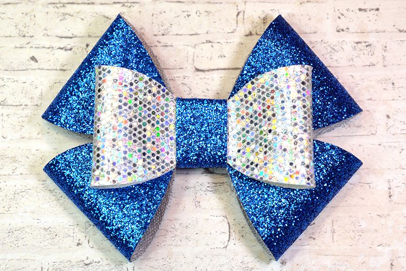 Hair bow template SVG, DIY leather bow template example image 1