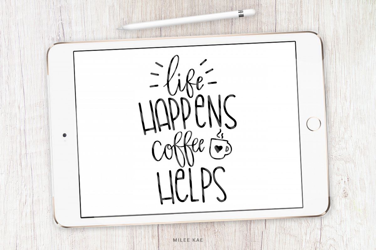 Coffee Quote SVG, Cutting file, Decal example image 1