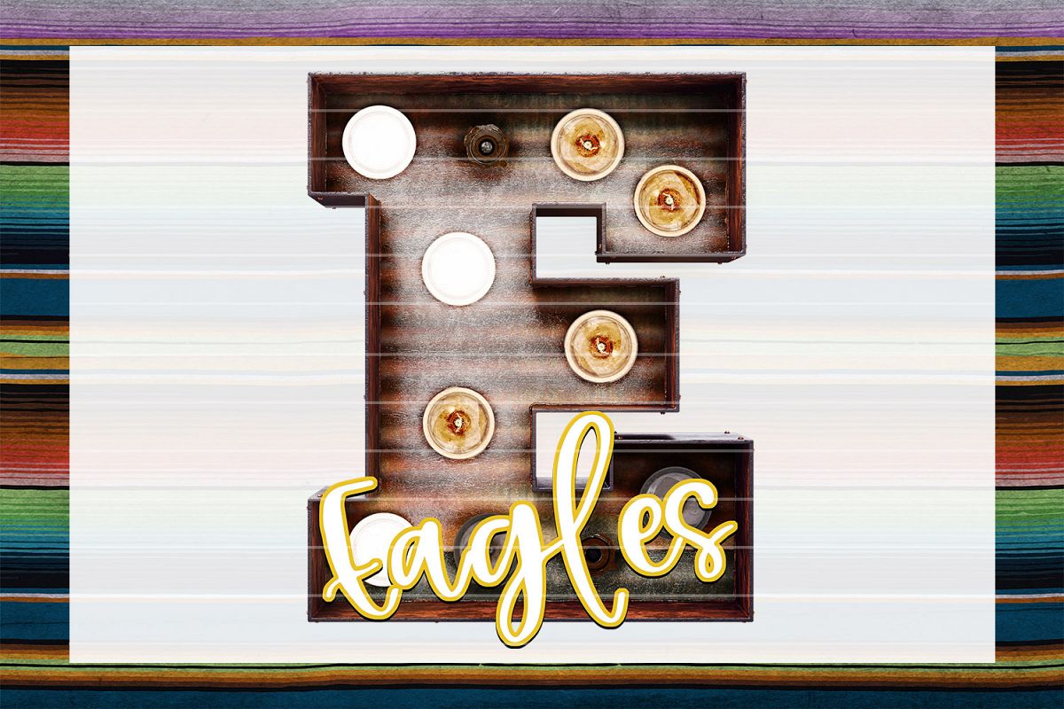 Eagles Rusted Tin Marquee Sublimation PNG example image 1