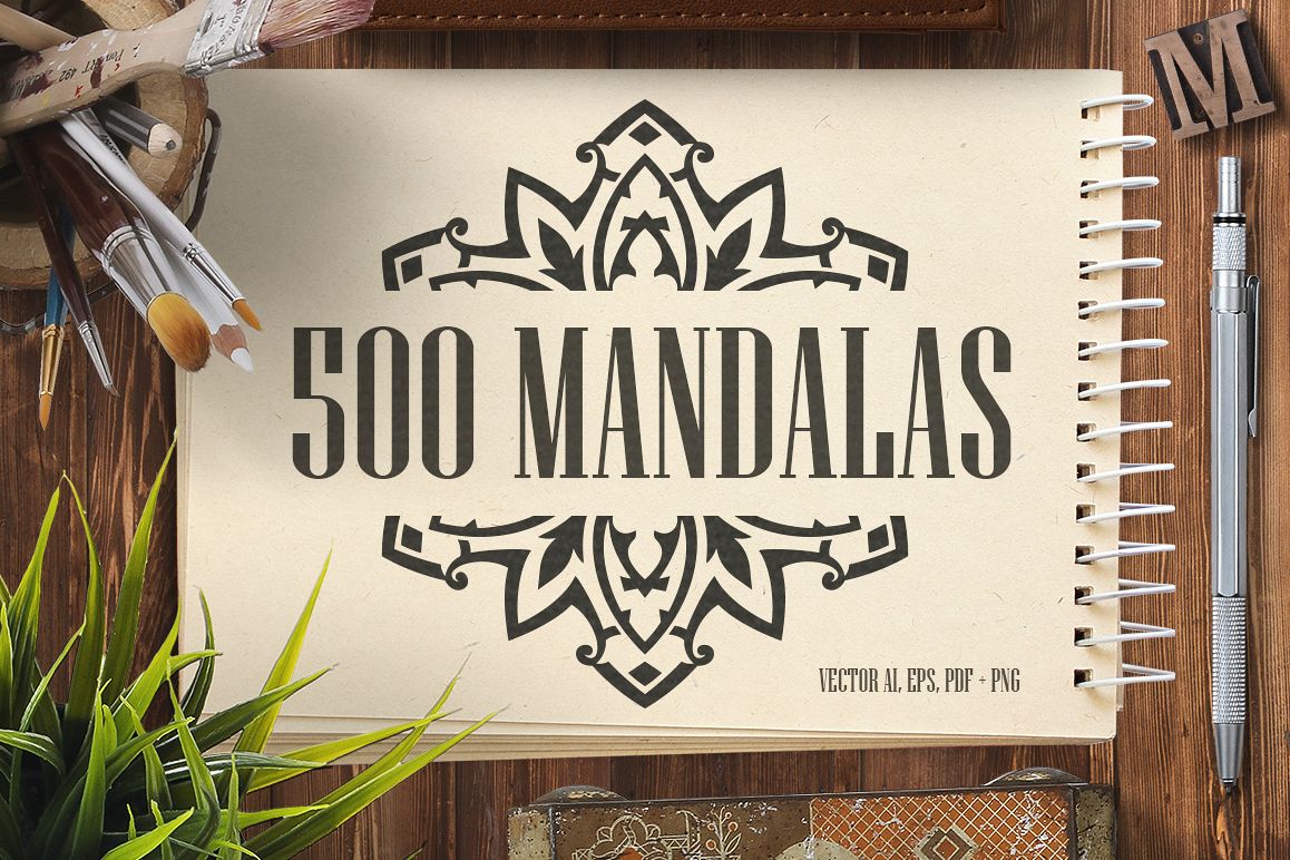 500 Vector Mandala Ornaments example image 1