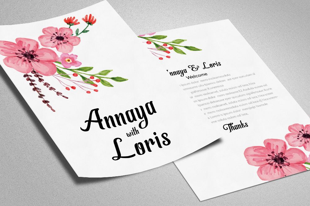 Double Sided Wedding Invitation Card example image 1