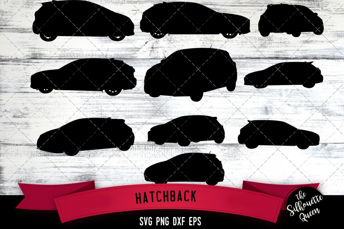 Hatchback svg file, campervan svg cut file example image 1