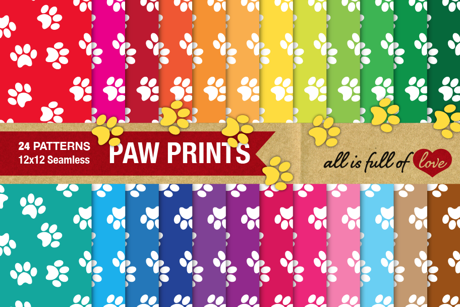 Dog Paw Digital Paper example image 1