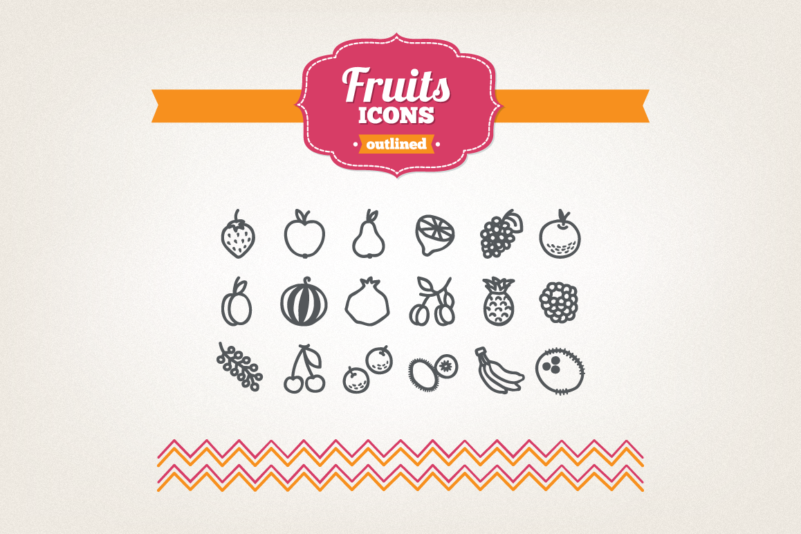 Hand Drawn Fruits Icons example image 1