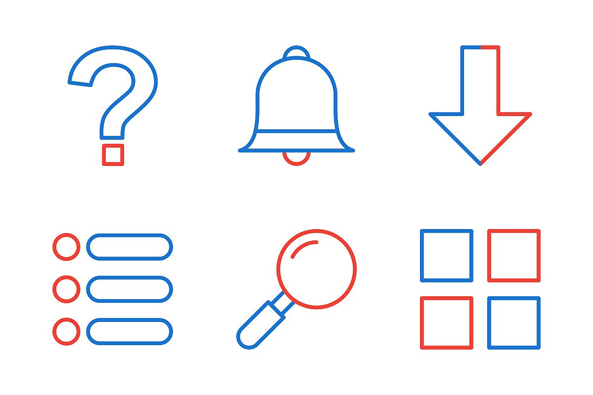 Set Of Basic Elements Icons example image 1
