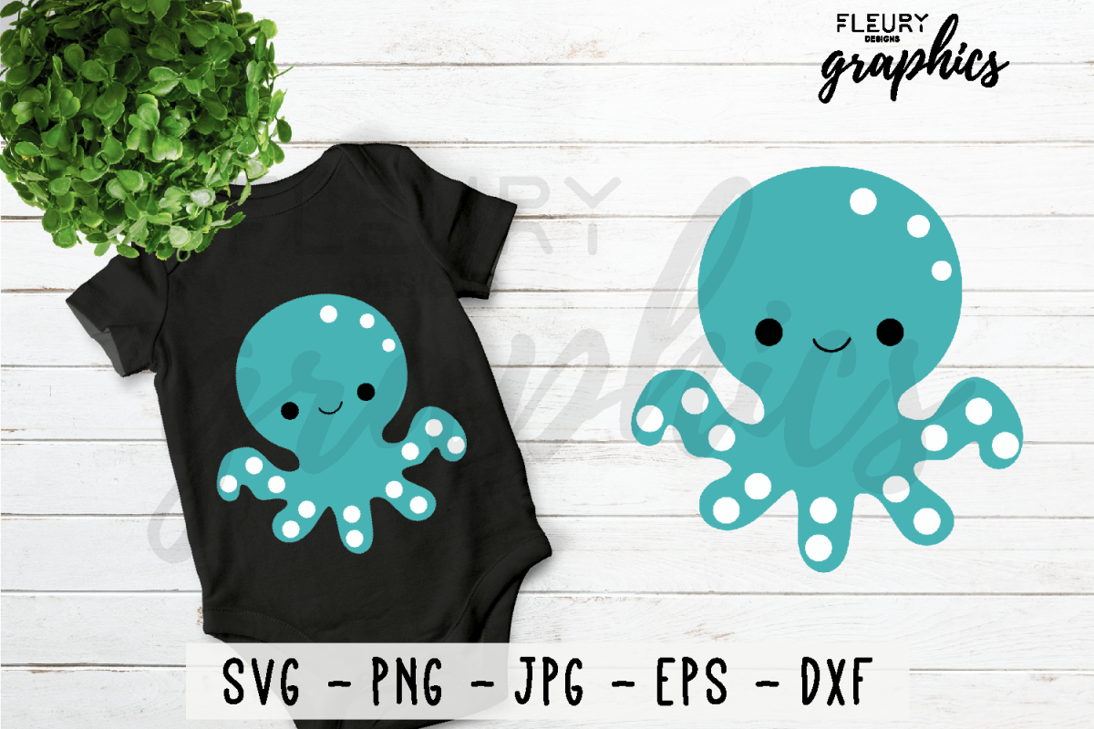 Download Cute Octopus SVG Cut file PNG EPS DXF JPG - Crafters SVG's ...