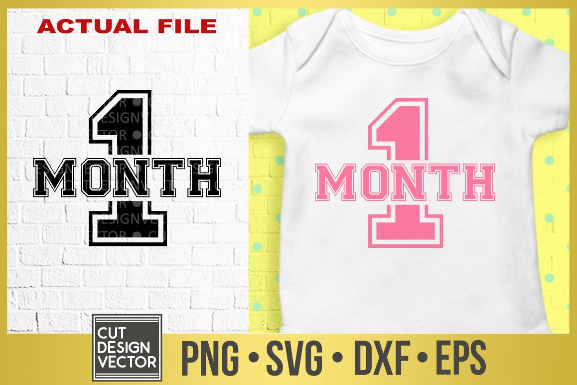 Download 1 Month SVG, 1 Month Old Baby Shirt (306967) | SVGs ...