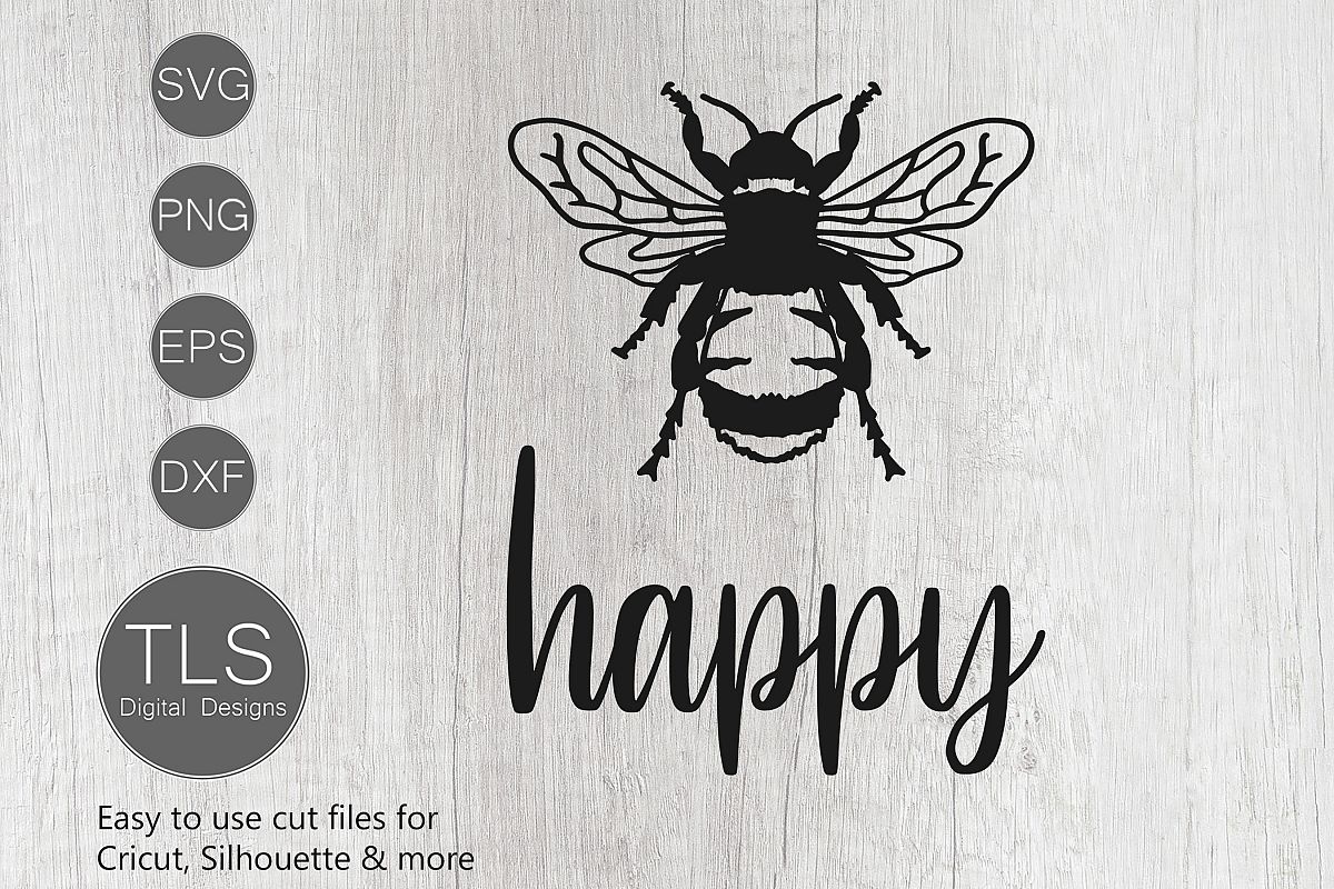 Download Bee Happy SVG, Bumble bee SVG, Bees SVG, Bee SVG