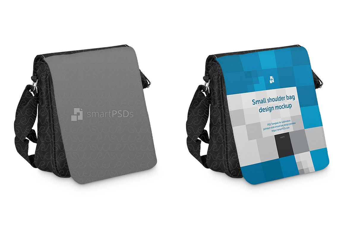 Shoulder Bag Small Mockup for Sublimation Preview Design - 3 Views example image 1