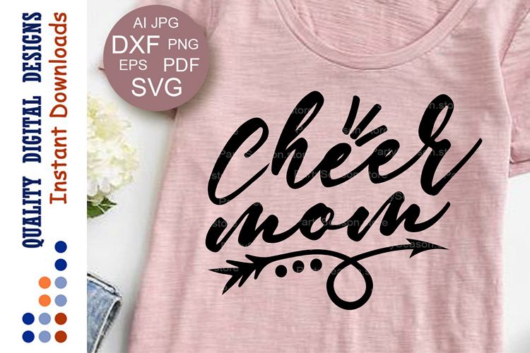 Cheer mom svg file saying Sport decor Sports shirts example image 1
