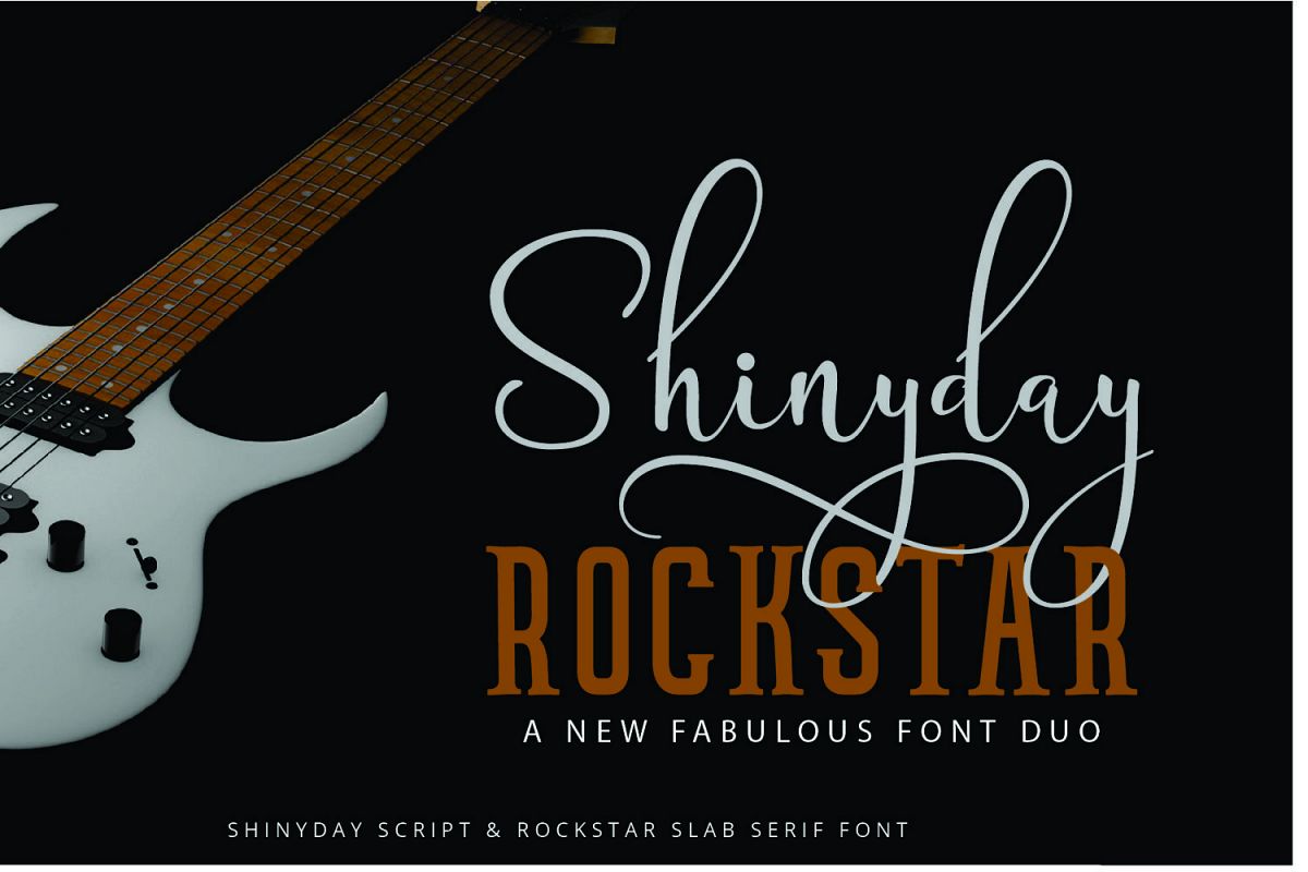 Shinyday & ROCKSTAR font duo example image 1