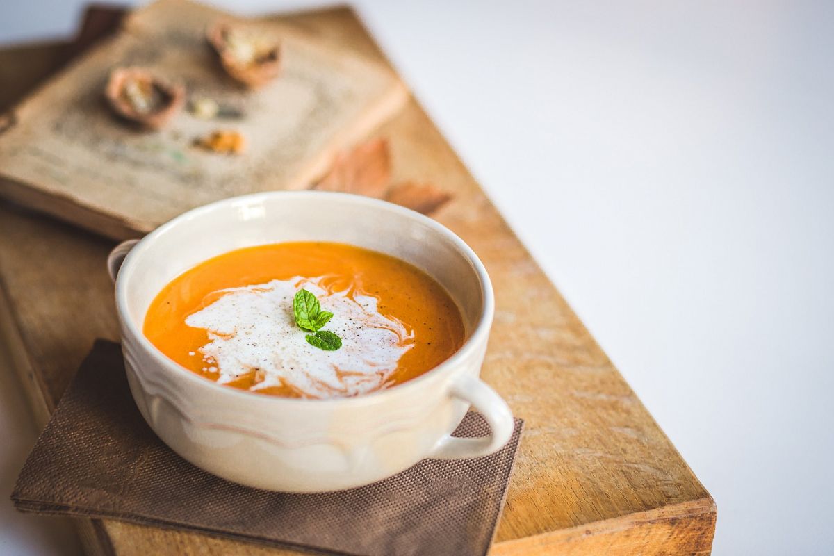 Pumpkin Soup on a Wooden Board example image 1