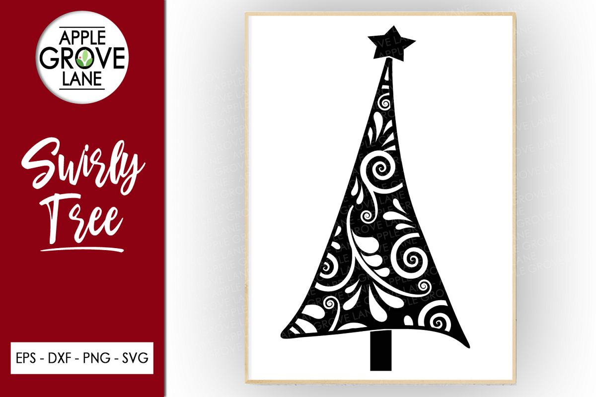 Download Swirly Tree Svg Cut File - Christmas Tree Svg Dxf Eps Png ...