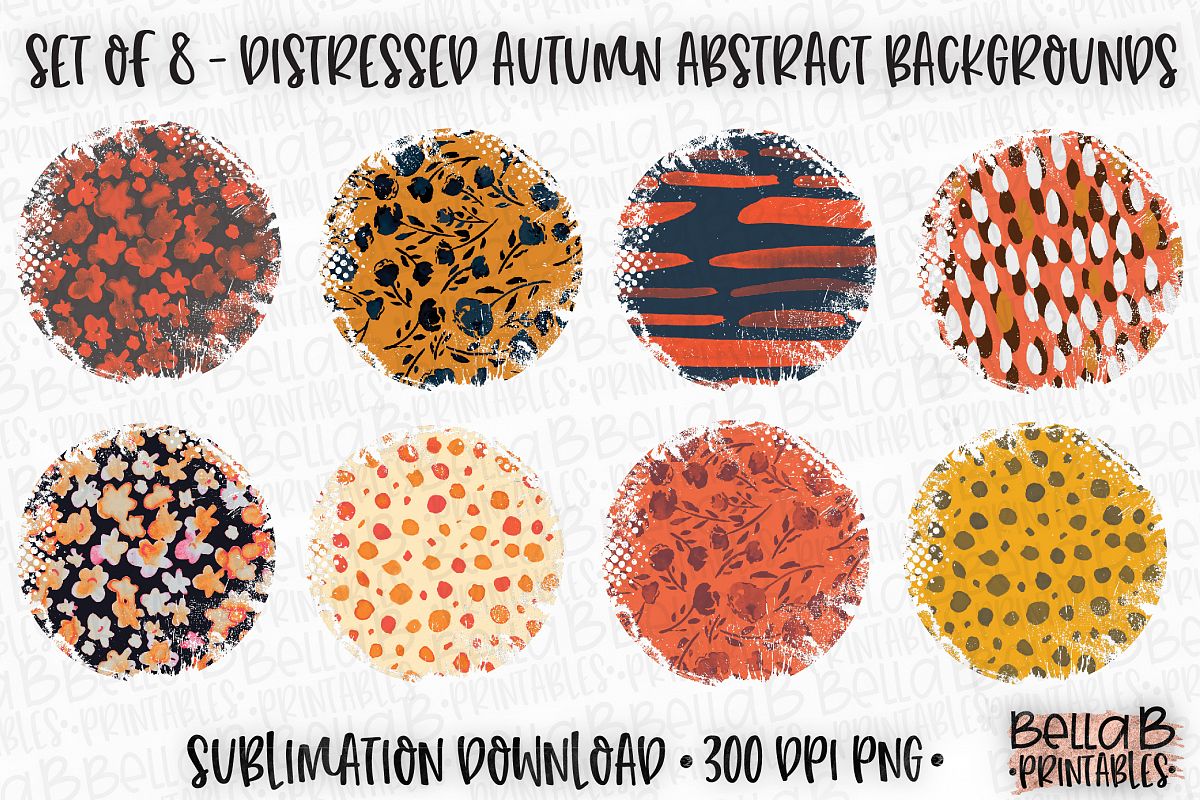 Autumn Fall Sublimation Background Bundle, Abstract Pattern example image 1