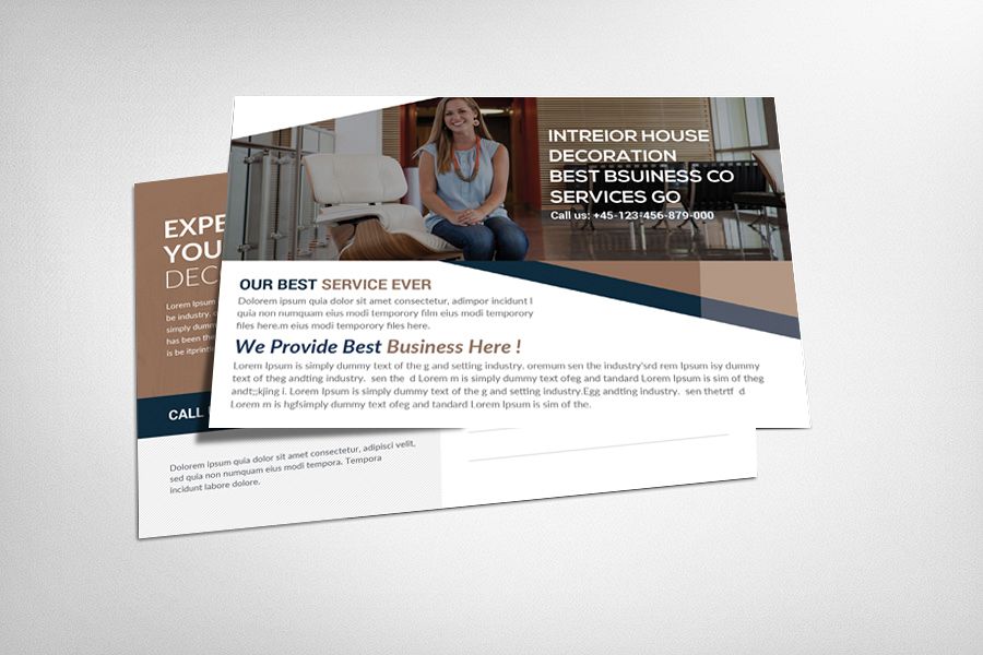 Interior House Decoration Postcard Template example image 1