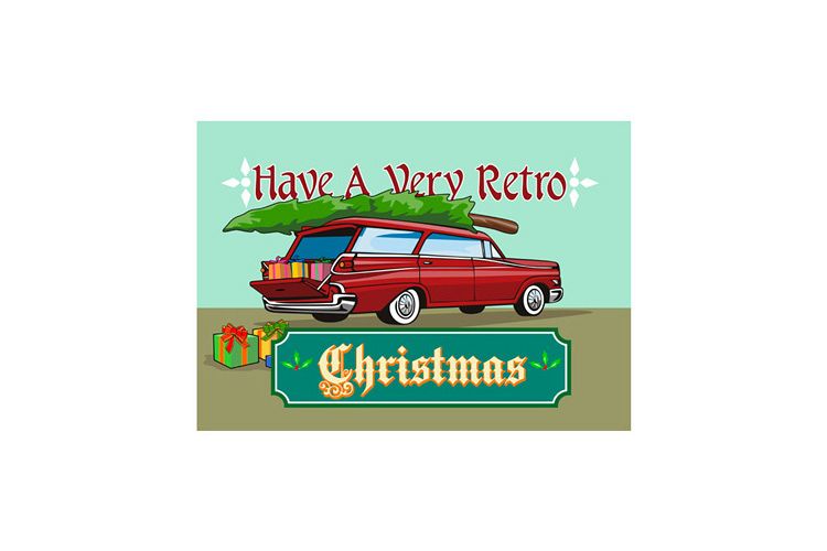 Retro Christmas Tree Station Wagon example image 1