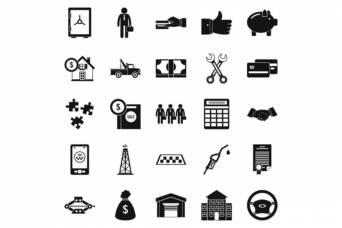Merchant icons set, simple style example image 1