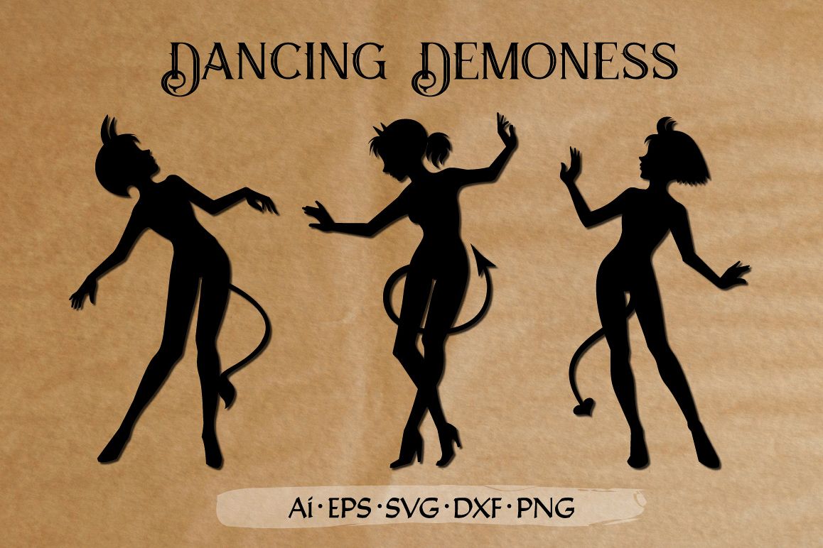 Dancing Demoness cut files set example image 1