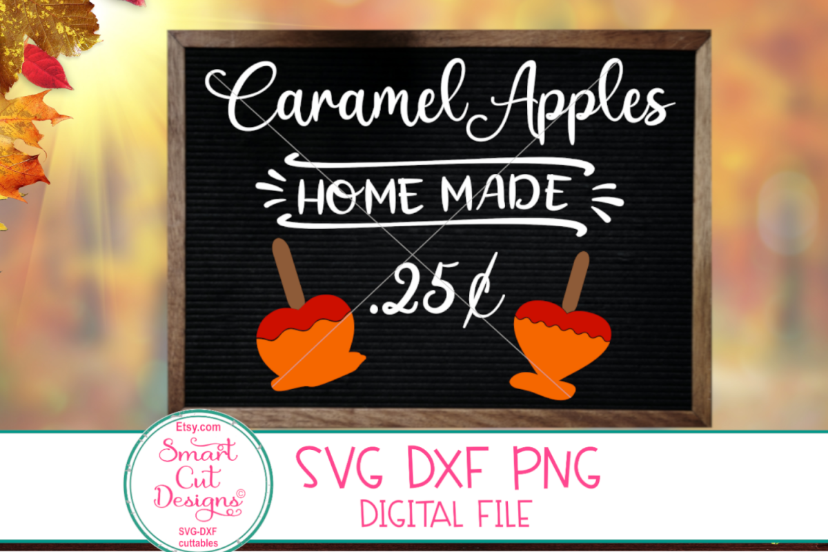 Fall SVG,Thanksgiving SVG, Caramel Apples, Farmhouse, Autumn example image 1