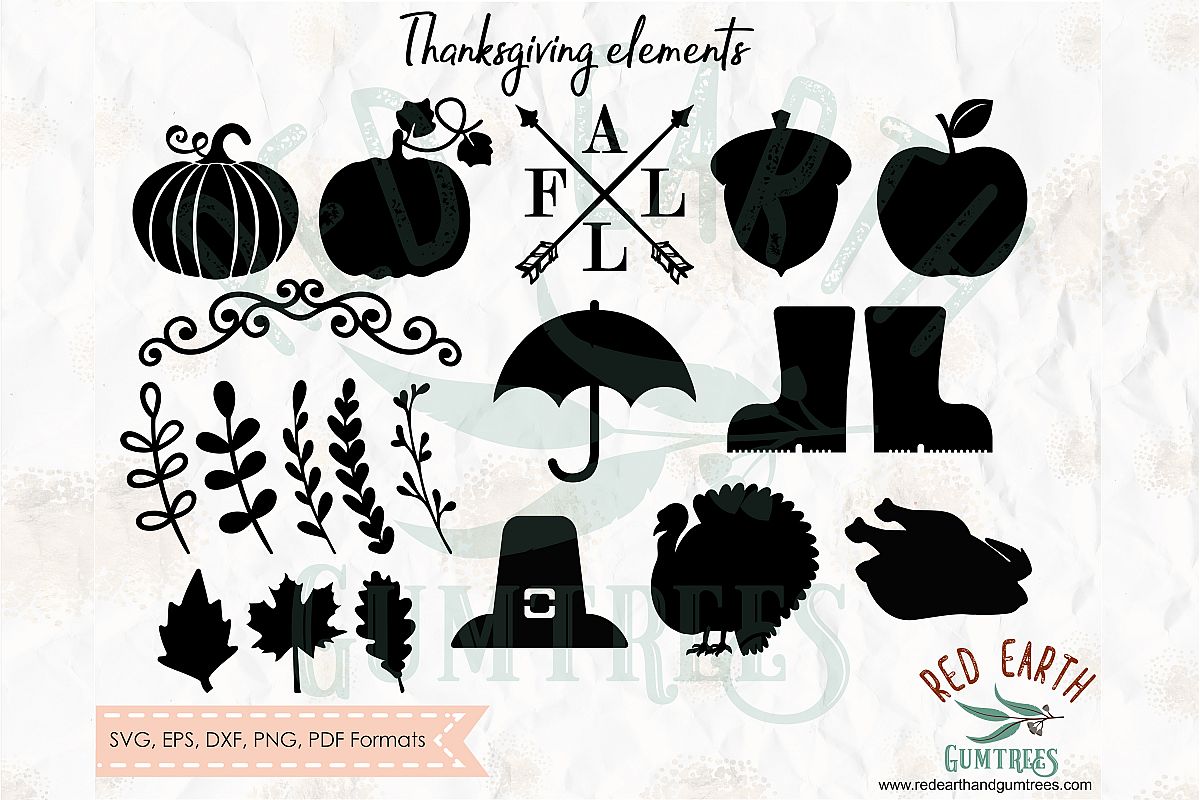 Thanksgiving bundle, Fall elements,Halloween SVG,DXF,PNG,EPS example image 1