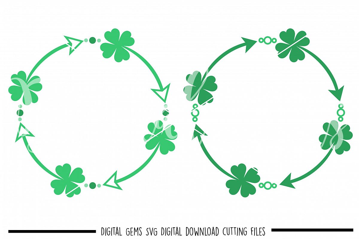 St Patrick's day Shamrock frames SVG / PNG / EPS / DXF Files example image 1
