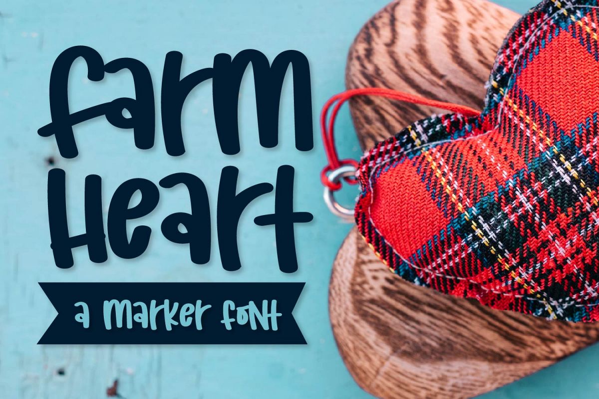 Farm Heart - A Mixed Caps Marker Font example image 1