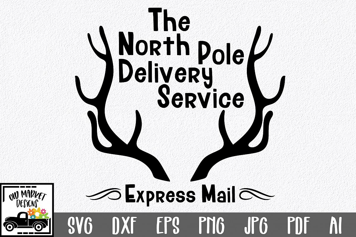 Christmas SVG Cut File - North Pole Delivery Service SVG DXF example image 1