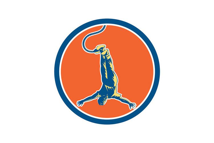 Bungy Jumping Retro Circle example image 1