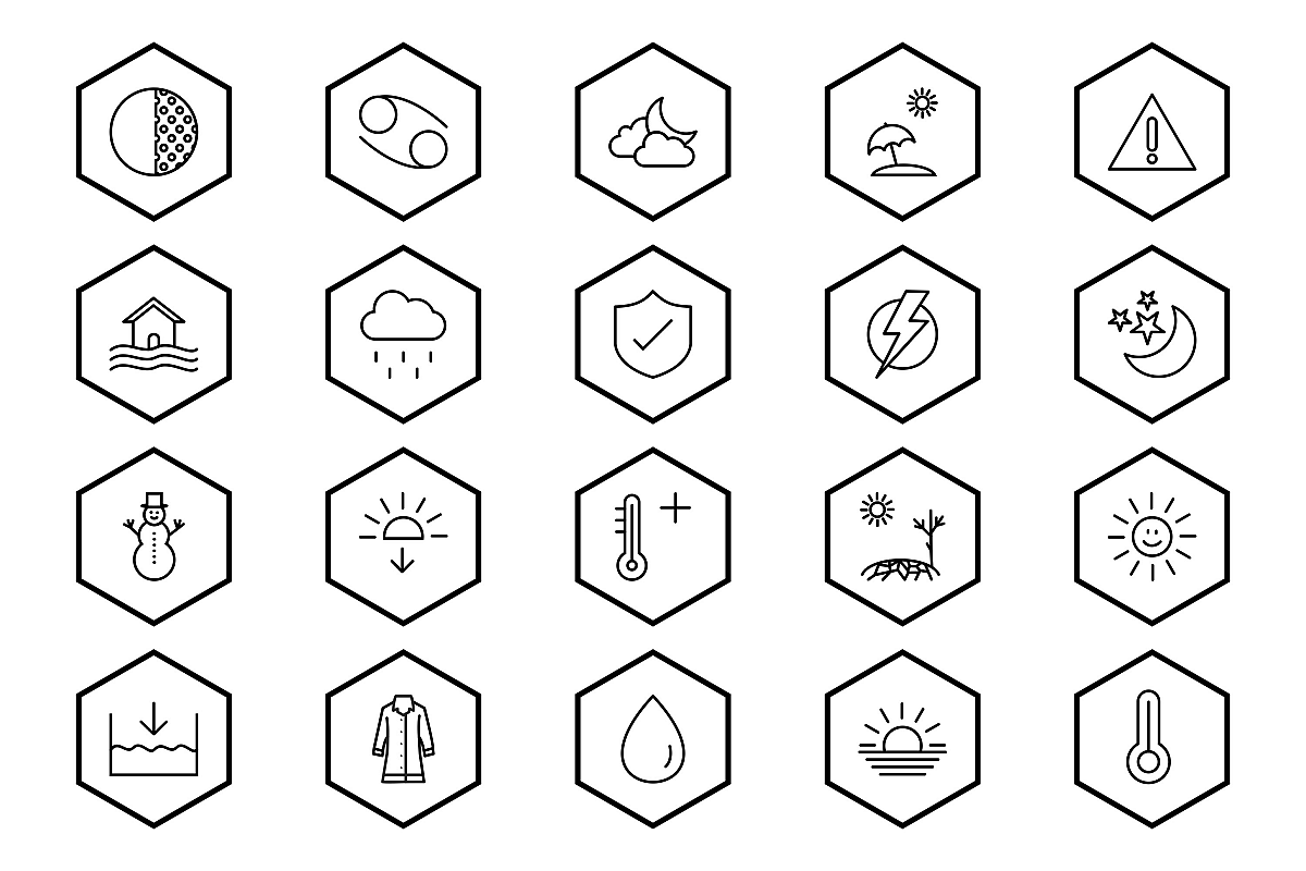 Set Of Weather And Season Icons example image 1