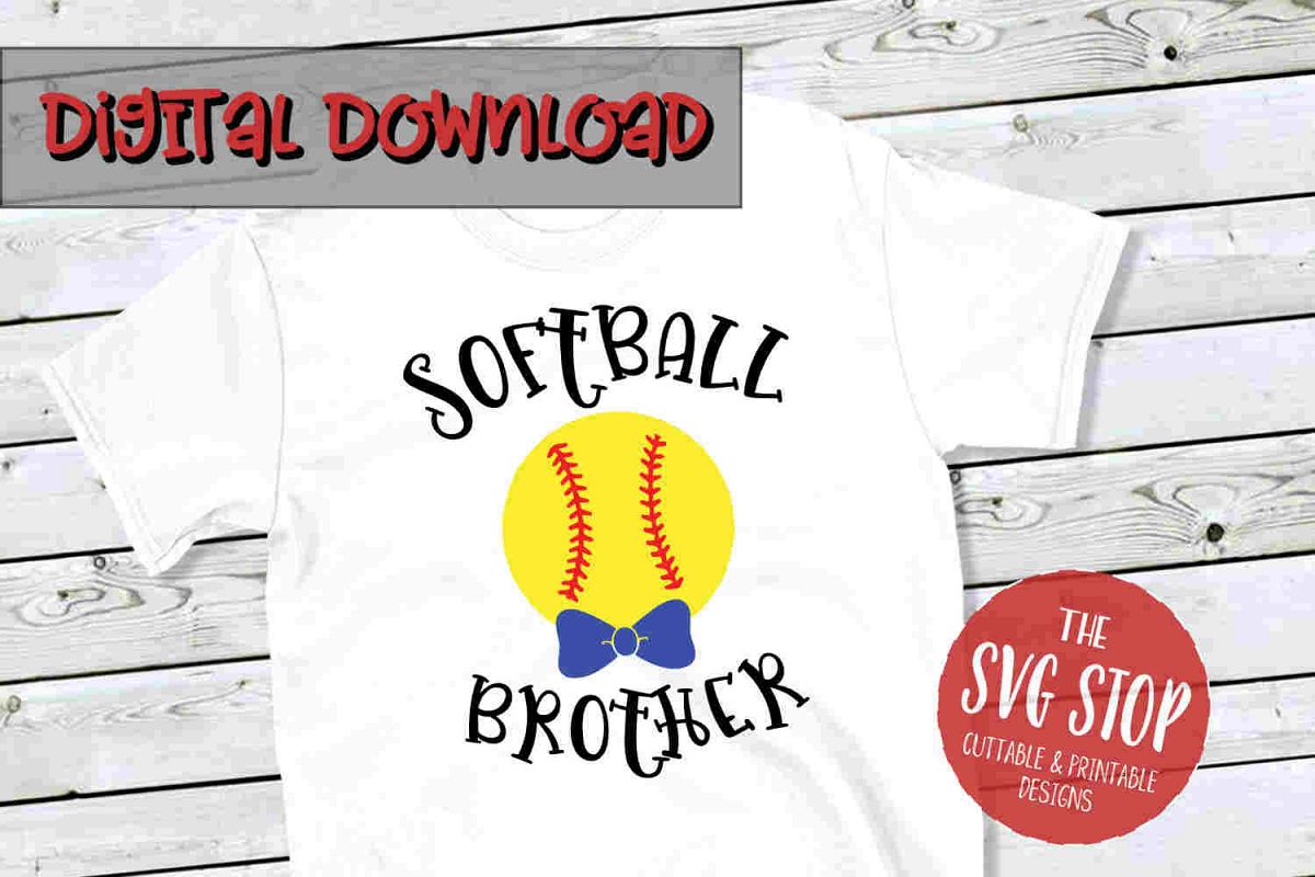 Softball Brother -SVG, PNG, DXF example image 1