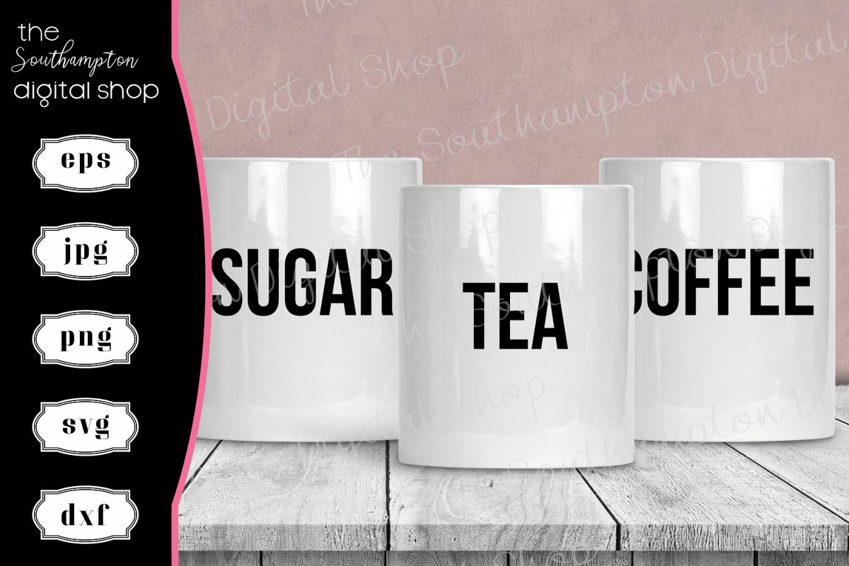 Tea Coffee Sugar Hot Chocolate Creamer Labels V2 example image 1