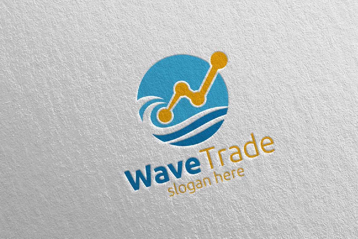 Wave Trade Marketing Financial Advisor Logo Design 26 example image 1