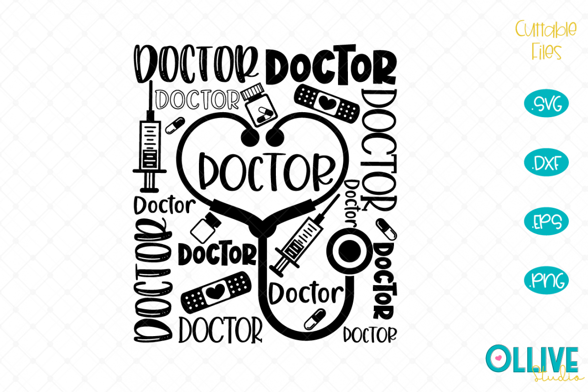 Doctor Word Art SVG, Doctor Cut File (533886) | Cut Files | Design Bundles