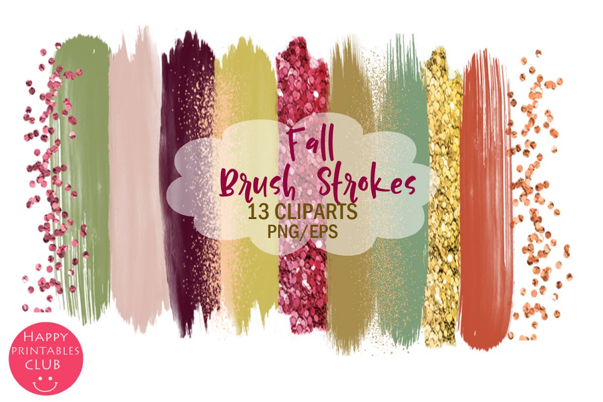 Fall Brush Strokes Clipart- Brush Strokes Clipart example image 1