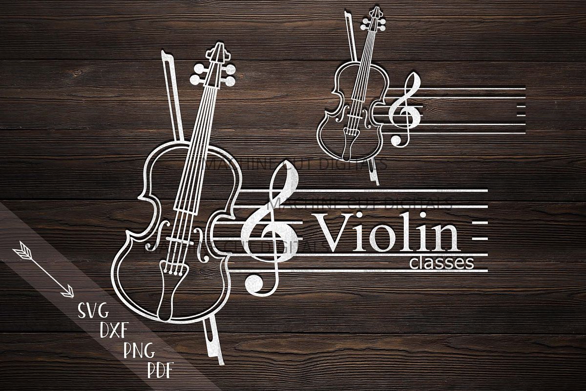 Download Violin Music classes Monogram frame laser cut svg dxf files