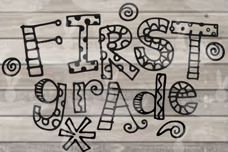 First grade SVG PDF EPS example image 1