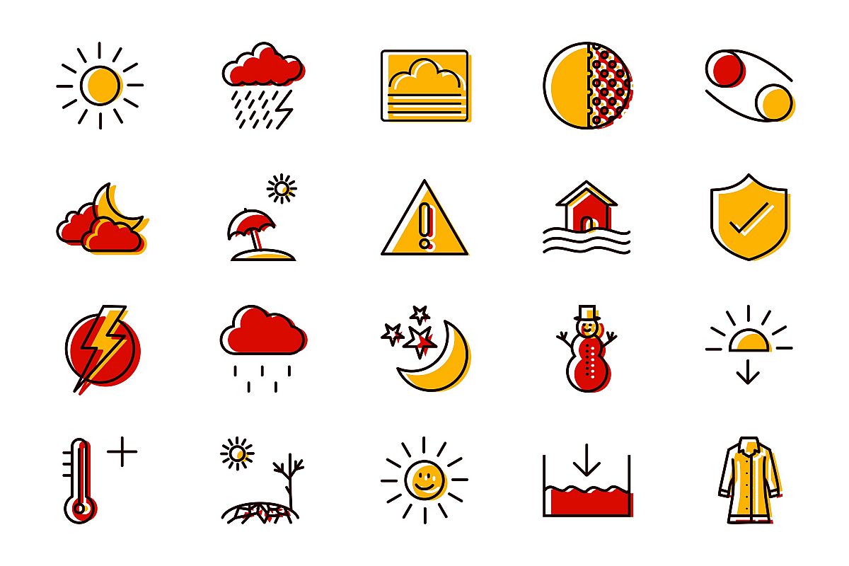 Set Of Weather And Season Icons example image 1