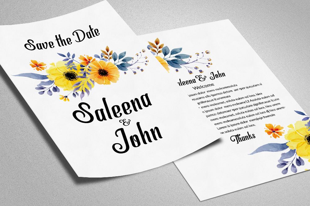 Double Sided Save The Date Card example image 1