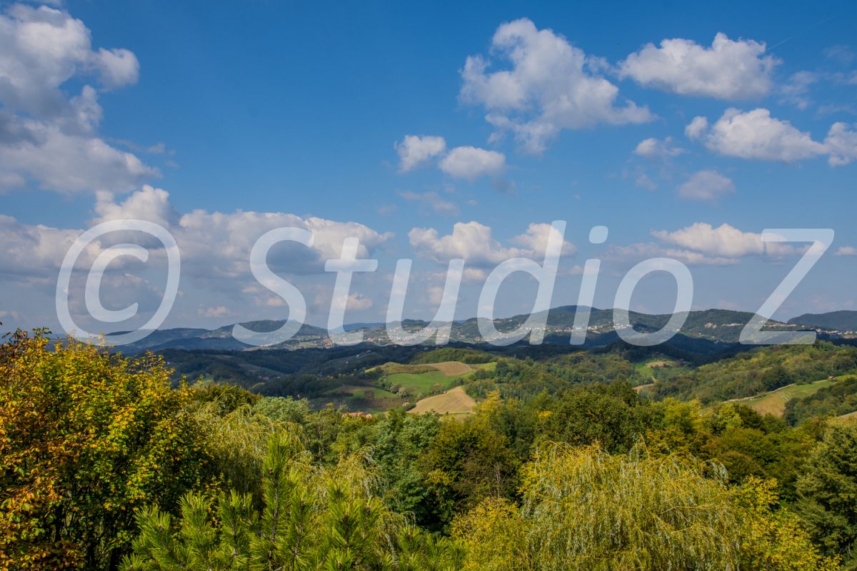 Green hills & Beautiful sky landscape example image 1